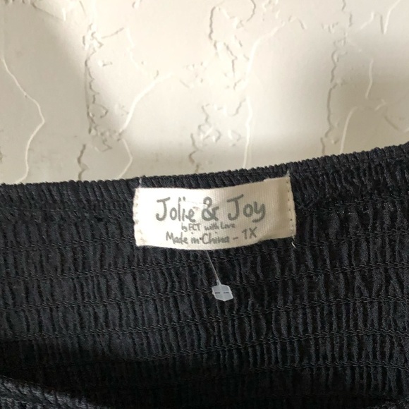 Jolie & Joy|Tiered ruffle black tie tank with ruching, plus size 1X, NWT••• - Picture 6 of 9